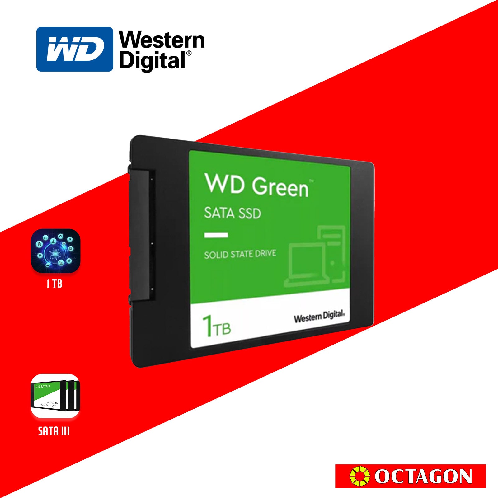 WD SSD 480GB AND 1TB GREEN SATA 3 GEN 3