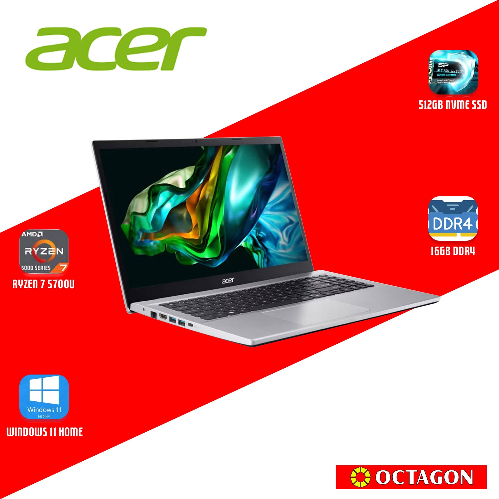 ACER ASPIRE 3 A315-44P-R9LQ/ RYZEN 7-5700U