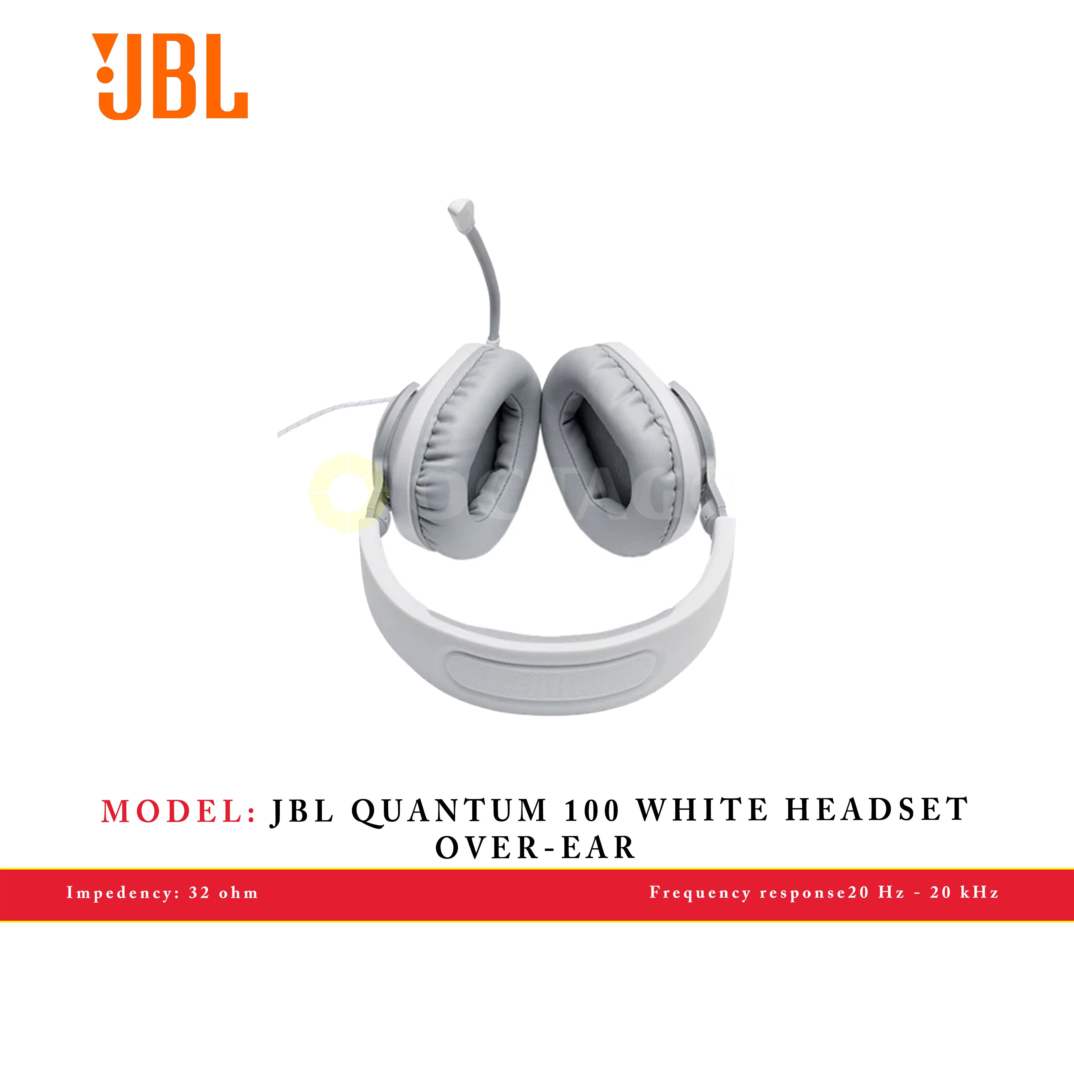 JBL QUANTUM 100 WHITE HEADSET OVER-EAR