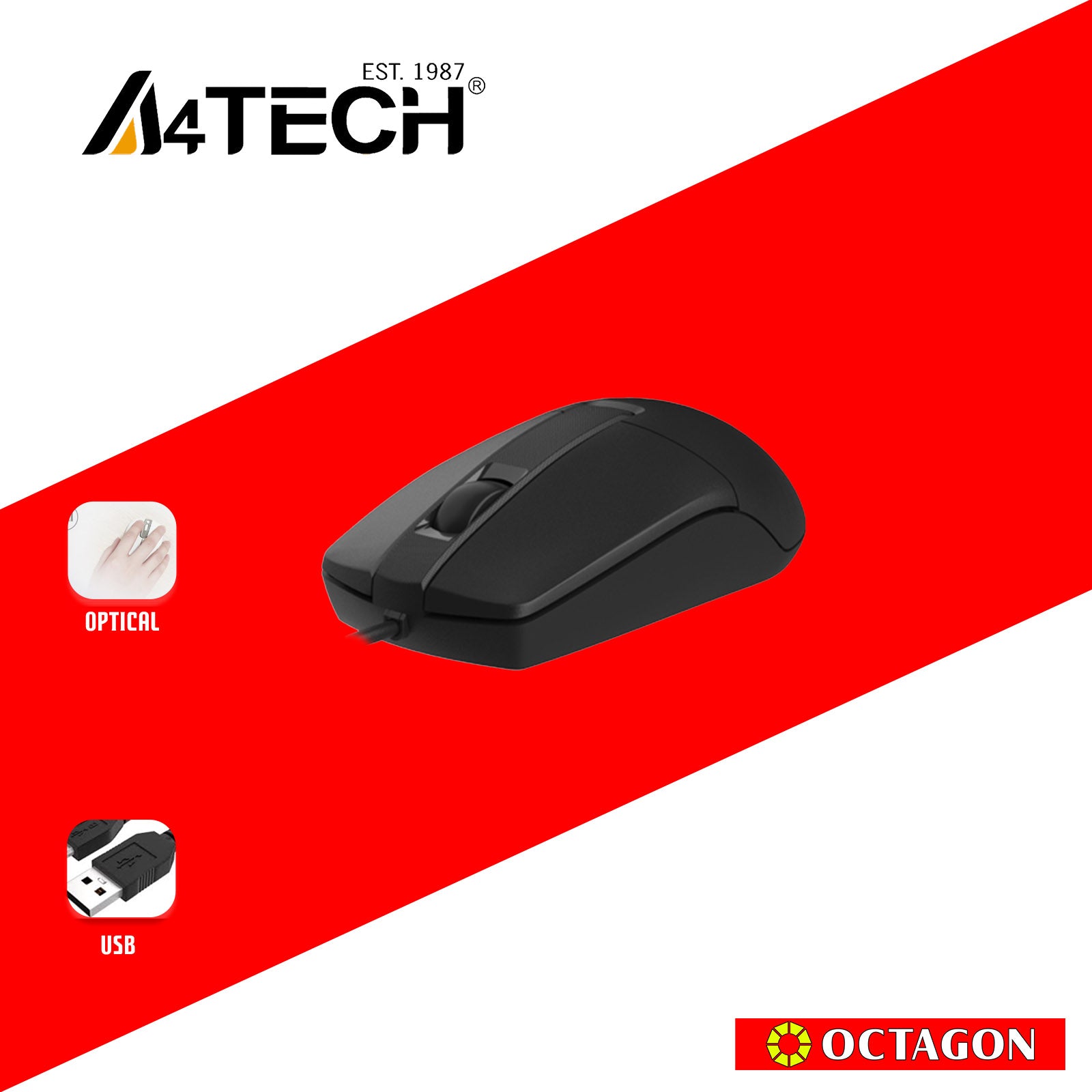 A4 TECH OP-330S BLACK SILENT CLICK WIRED MOUSE