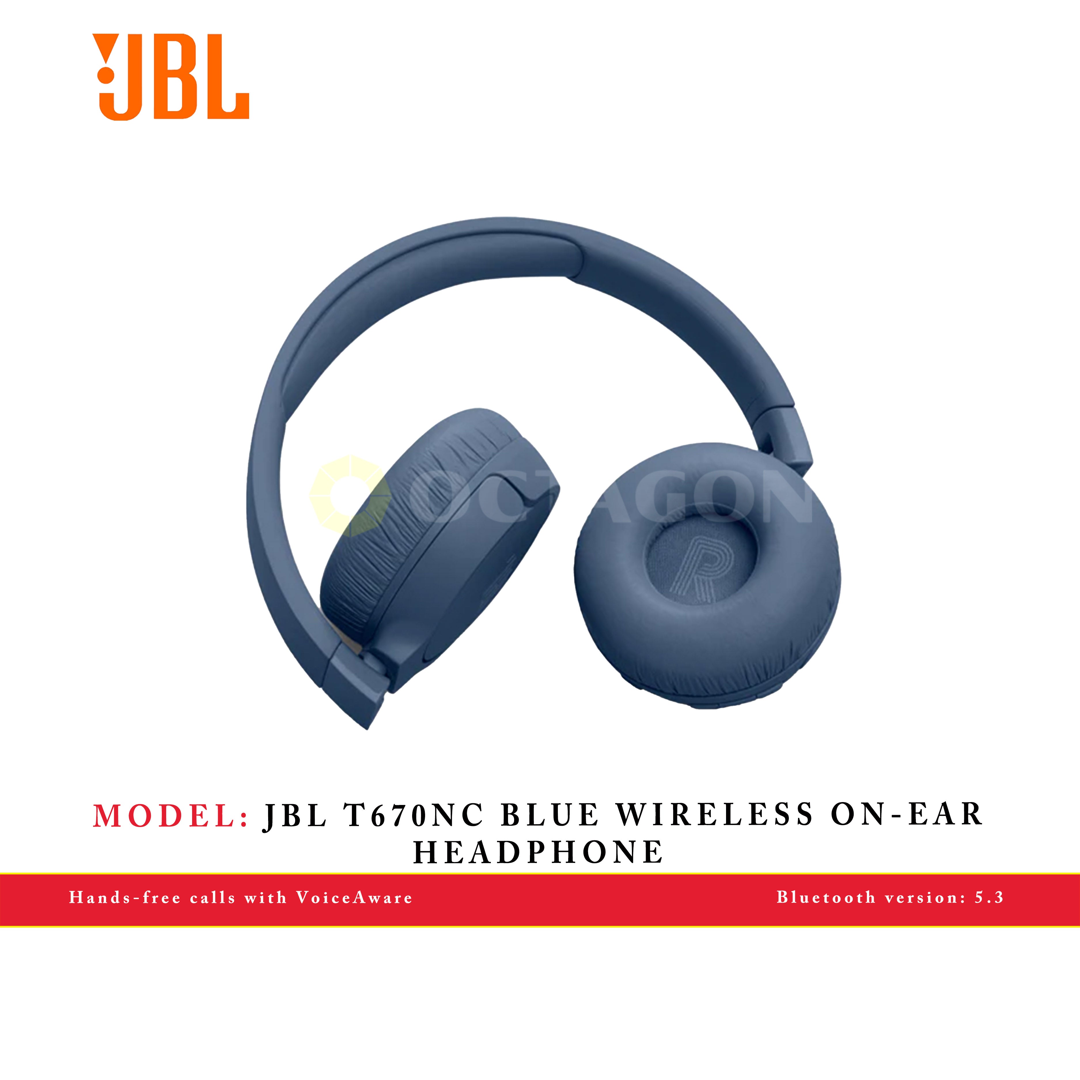 JBL T670NC BLUE WIRELESS ON-EAR HEADPHONE