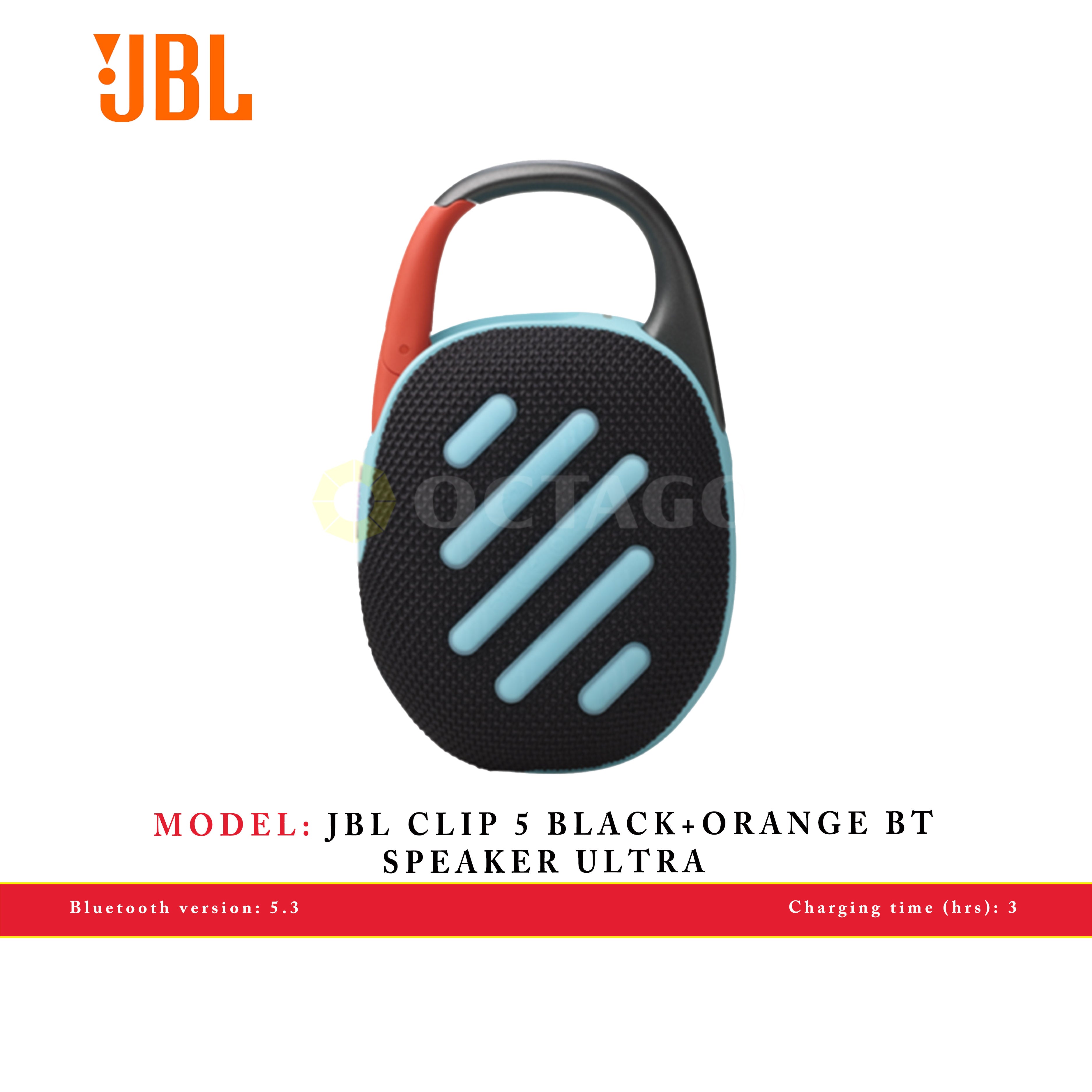 JBL CLIP 5 BLACK+ORANGE BT SPEAKER ULTRA