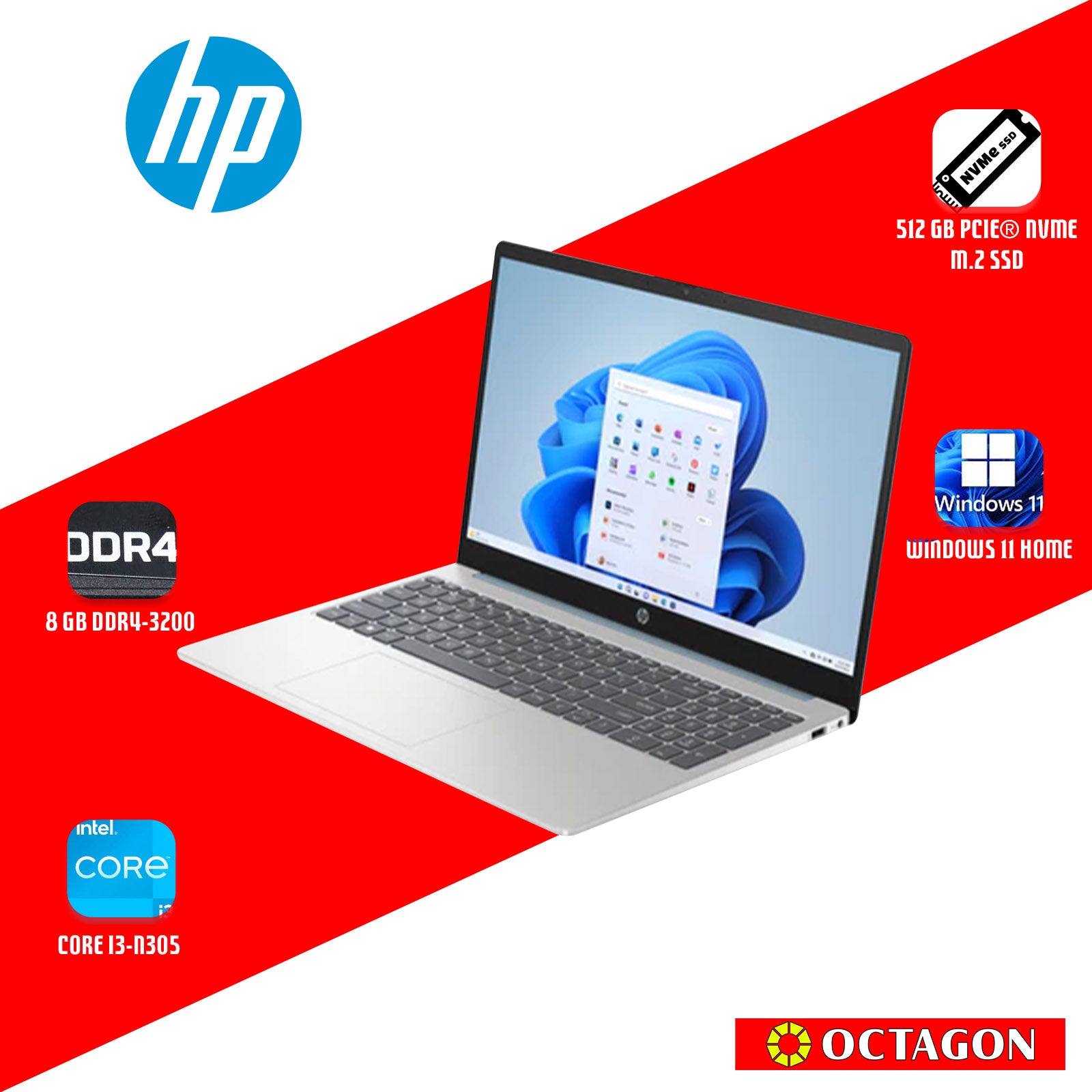 HP 14-EP0193TU/ CORE I3-N305/ 8GB DDR4/