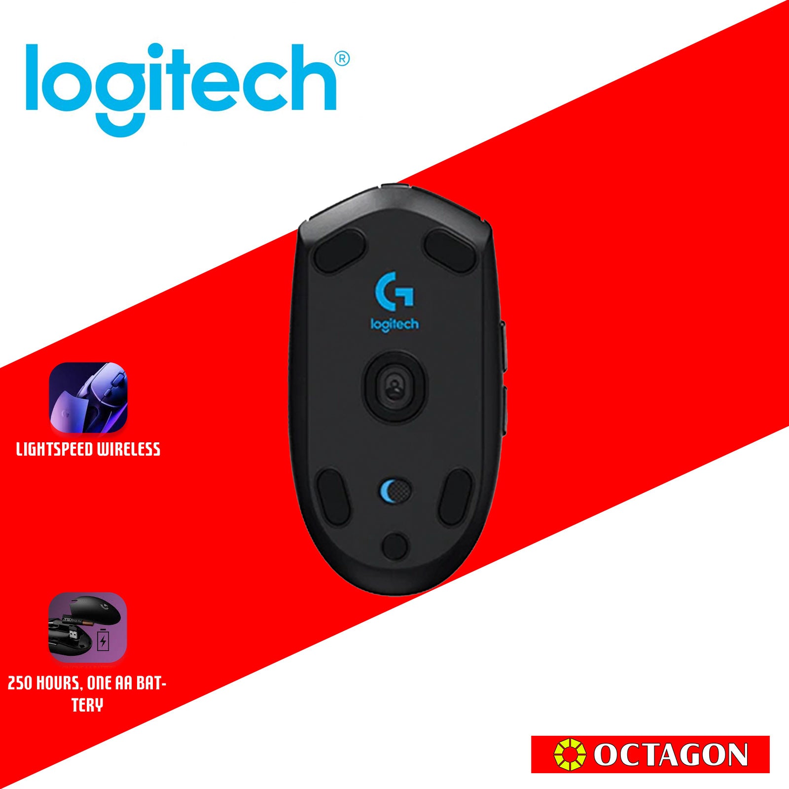 LOGITECH G304 BLACK WIRELESS GAMING MOUSE