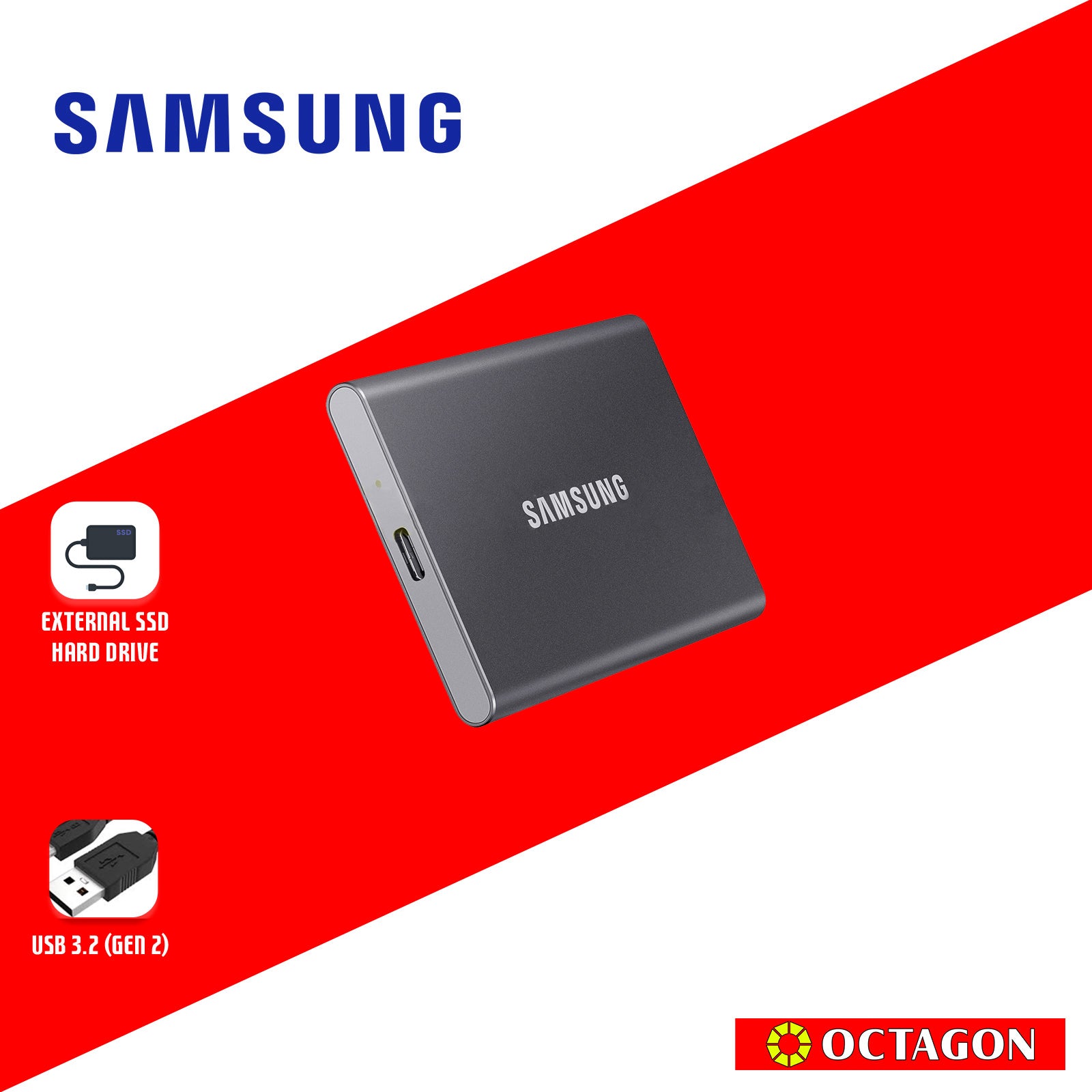 SAMSUNG T7 1TB TITAN GRAY PORTABLE SSD