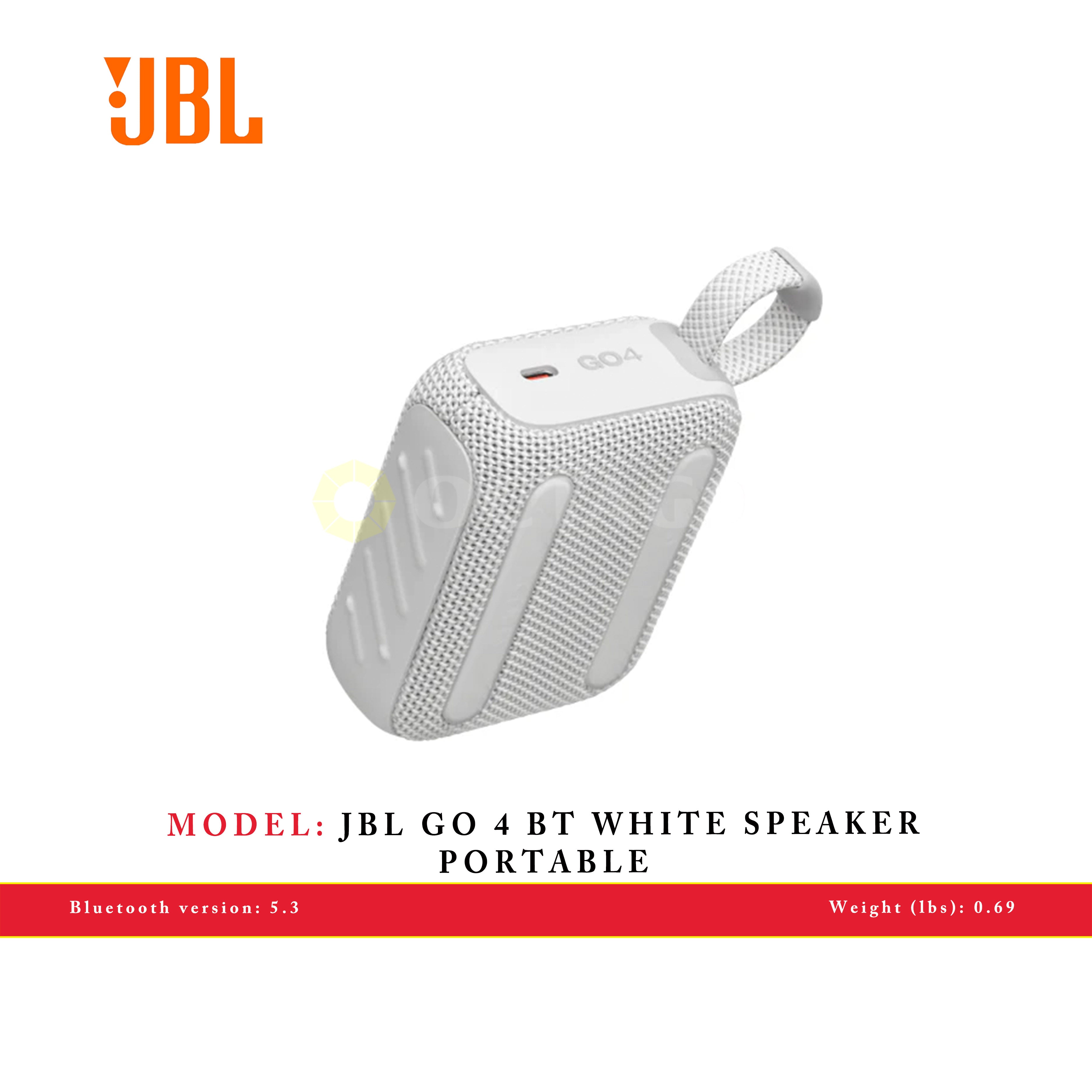 JBL GO 4 BT WHITE SPEAKER PORTABLE