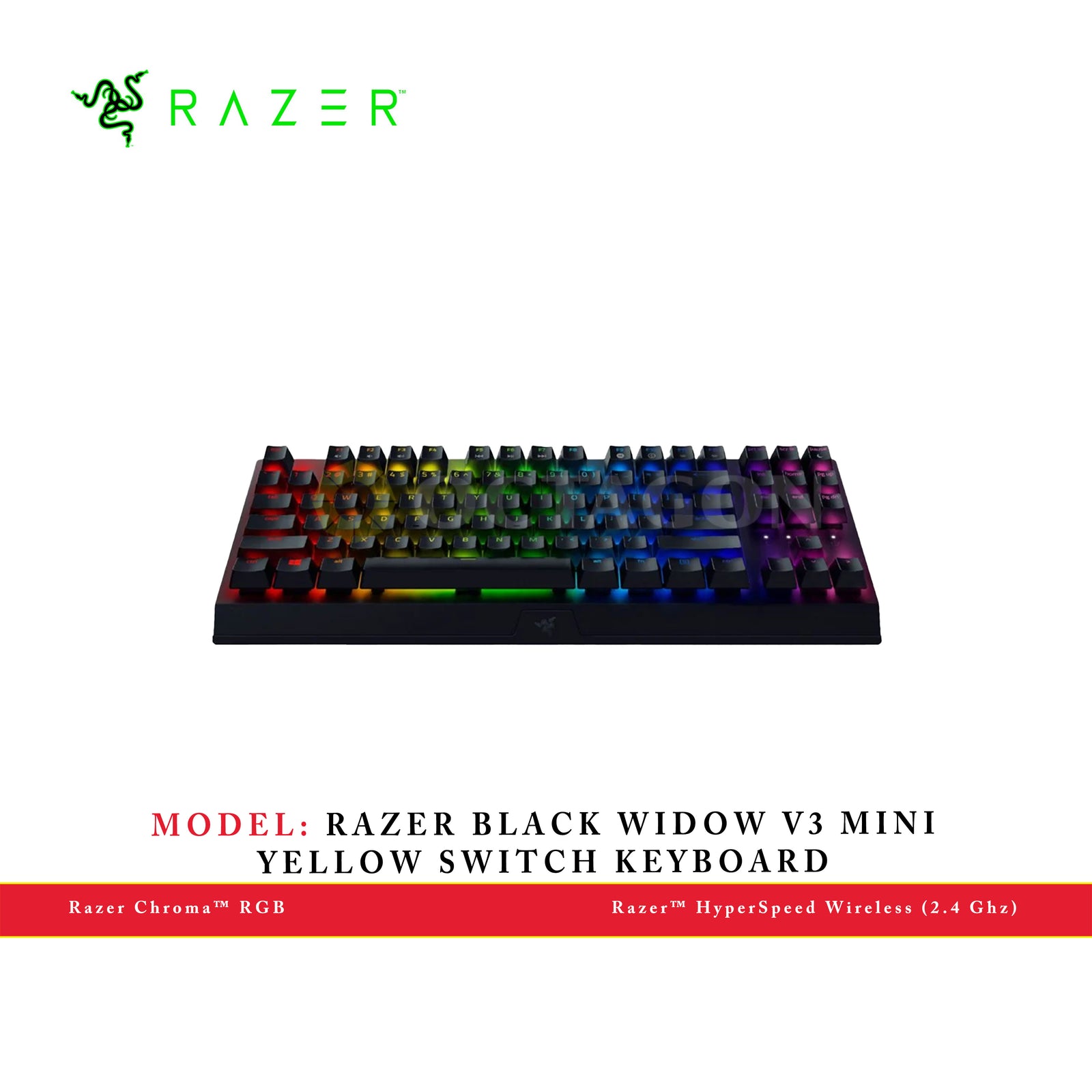 RAZER BLACK WIDOW V3 MINI YELLOW SWITCH KEYBOARD