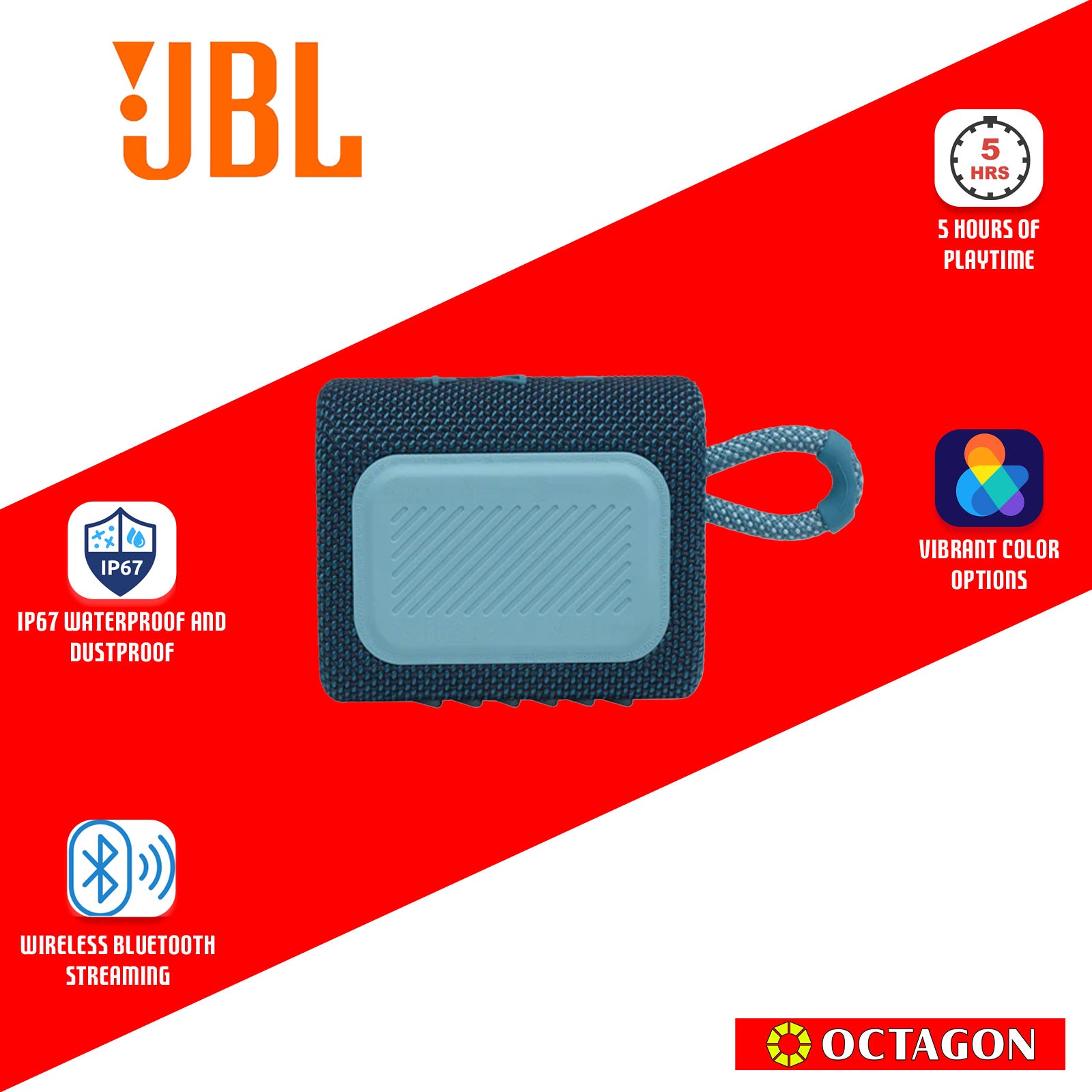 JBL GO 3 BT BLUE SPEAKER PORTABLE