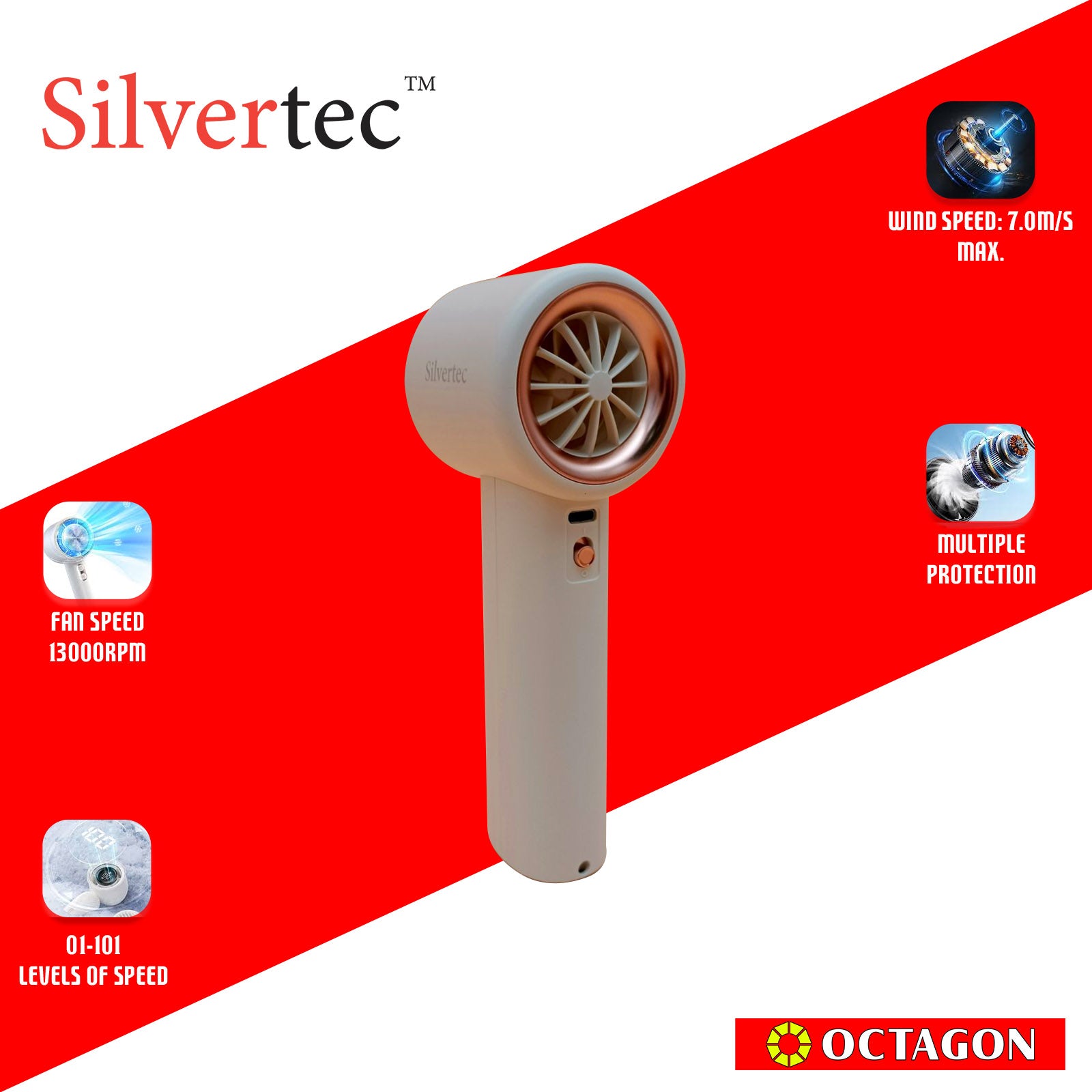 SILVERTEC SMX-IFAN7-GY/WH ICE COOLING PORTABLE FAN