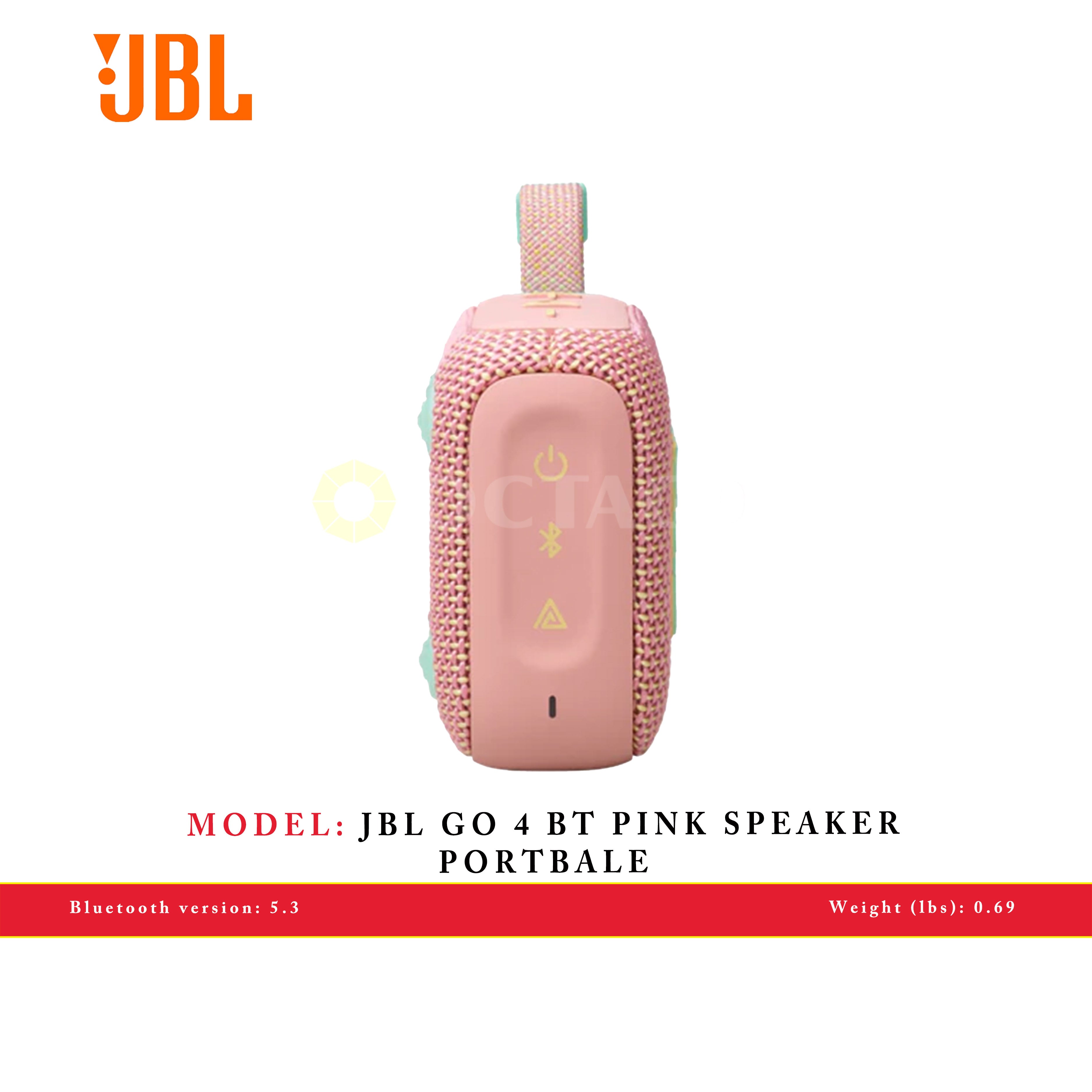 JBL GO 4 BT PINK SPEAKER PORTBALE