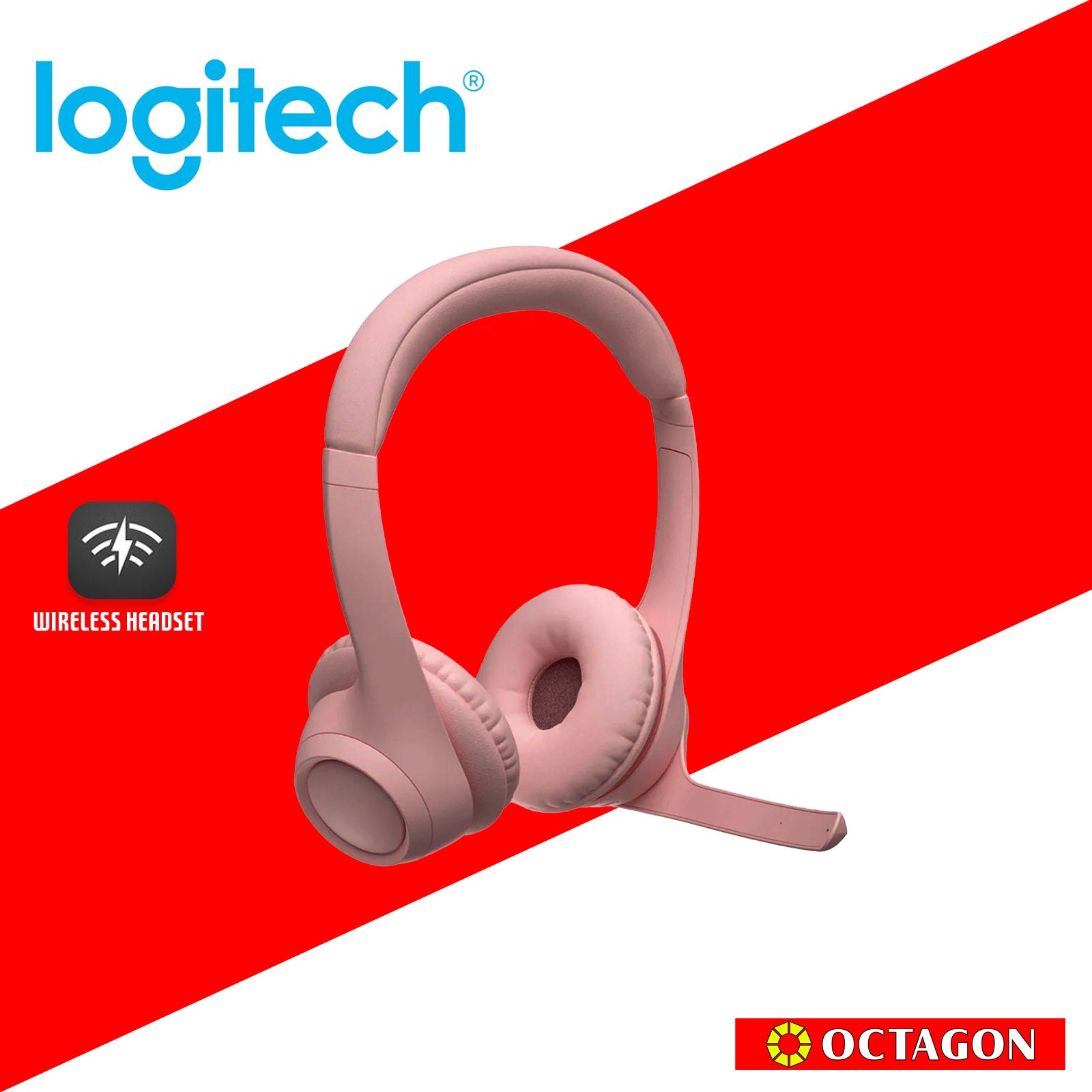 LOGITECH ZONE 300 ROSE BT WIRELESS HEADSET WITH NOISE CANCELLING MIC