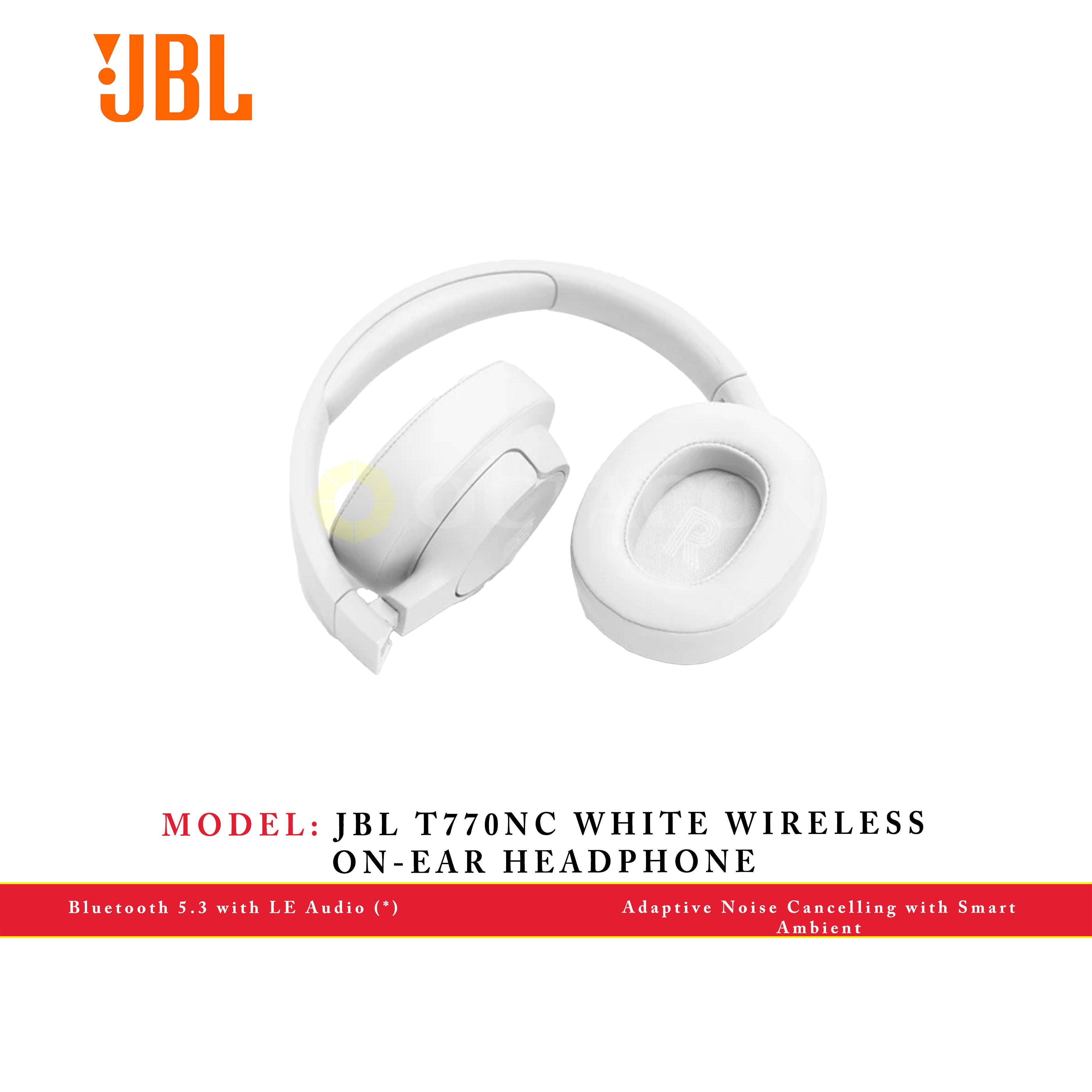 JBL T770NC WHITE WIRELESS ON-EAR HEADPHONE