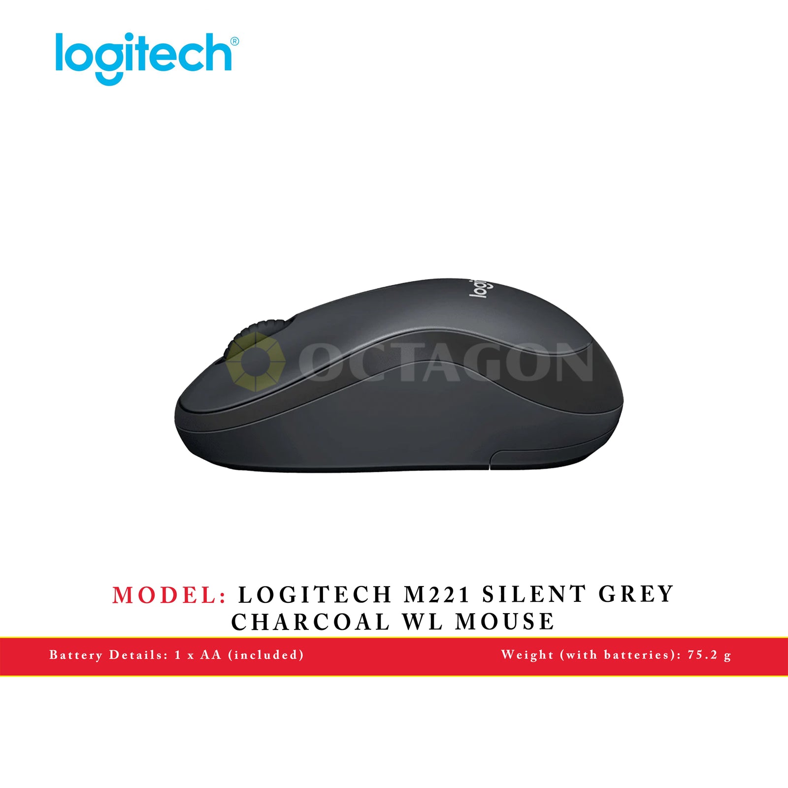 LOGITECH M221 SILENT GREY CHARCOAL WL MOUSE