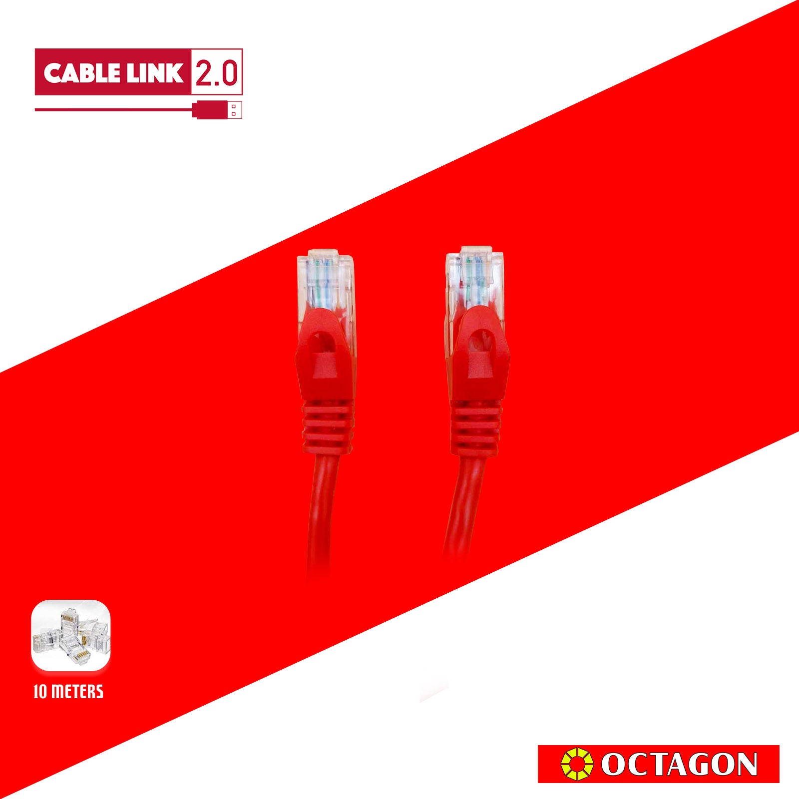 CABLE LINK2.0 FC27-5 CAT5E  RED 0.5CCA UTP CABLE