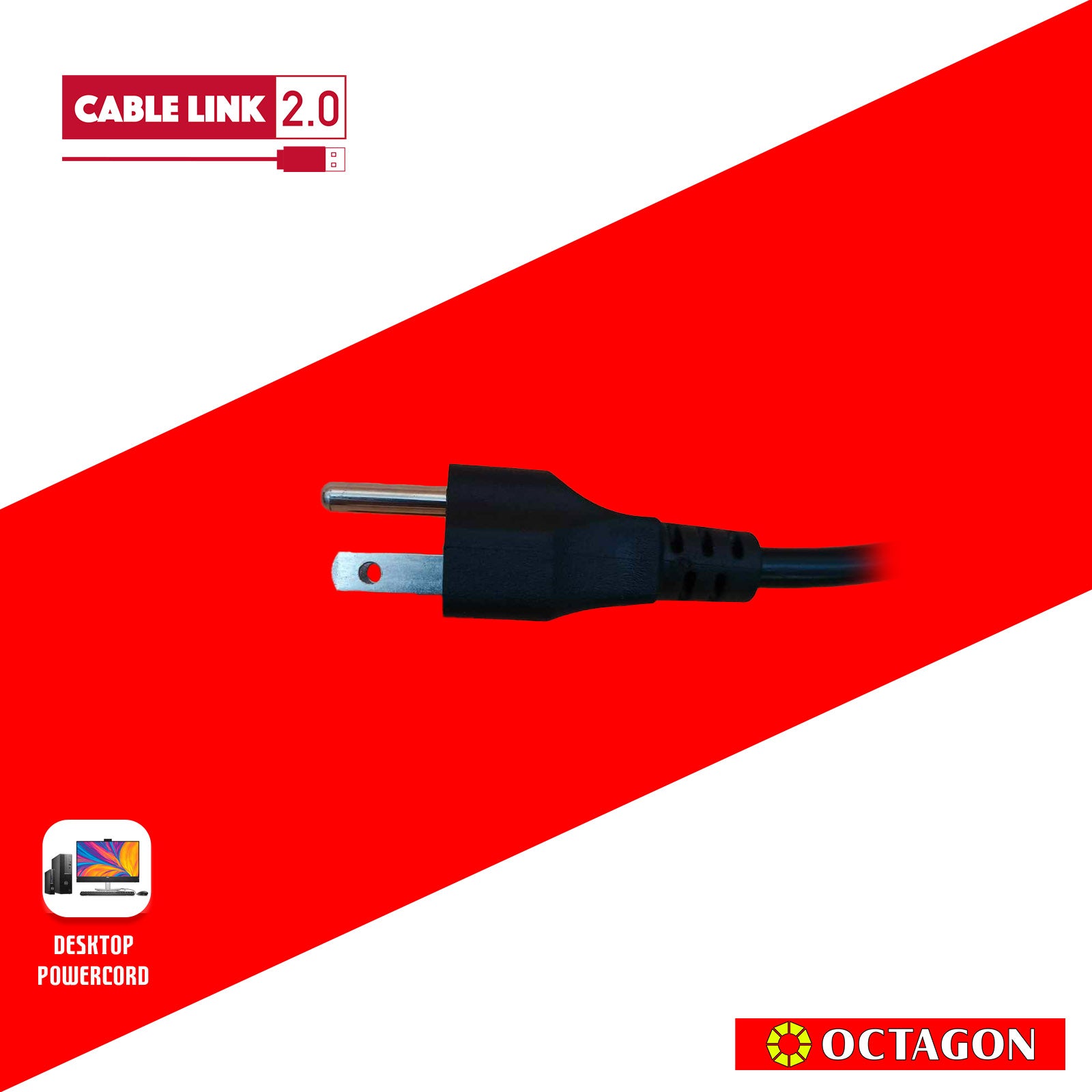 CABLE LINK2.0 FC02-1 DESKTOP POWERCORD (EPC-02) 1.8M BLACK 0.5MM US TYPE