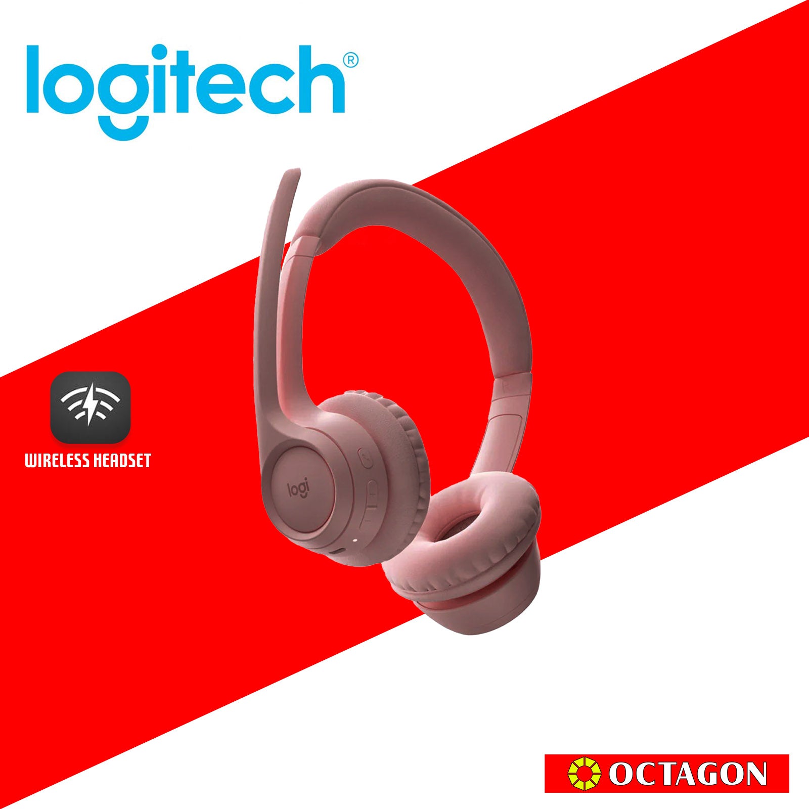 LOGITECH ZONE 300 ROSE BT WIRELESS HEADSET WITH NOISE CANCELLING MIC