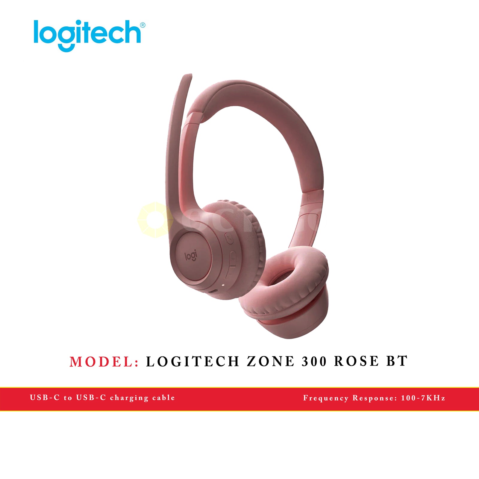 LOGITECH ZONE 300 ROSE BT WIRELESS HEADSET WITH NOISE CANCELLING MIC