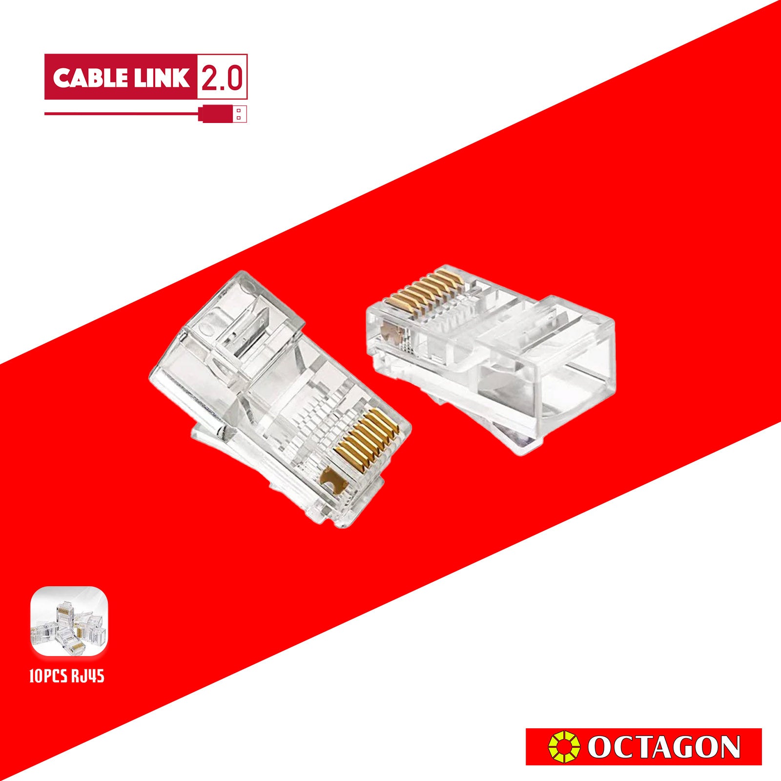 CABLE LINK2.0 FC01-1 RJ45 CONNECTOR 10PCS/PACK CAT5E ADAPTER