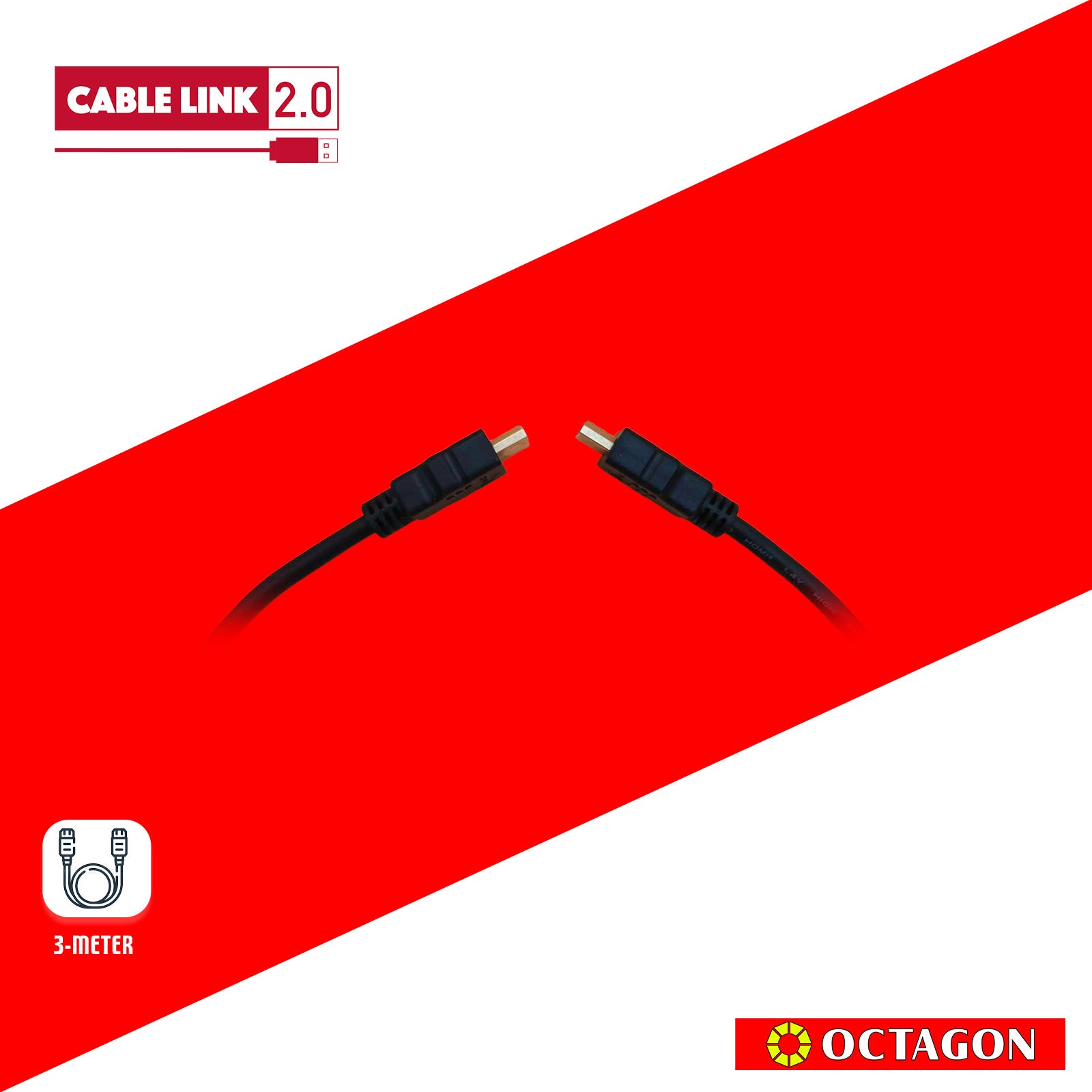 CABLE LINK2.0 FC03-3 3M HDMI 1.4V AM/AM CCS+BC OD:6.0MM 15+1PIN CABLE