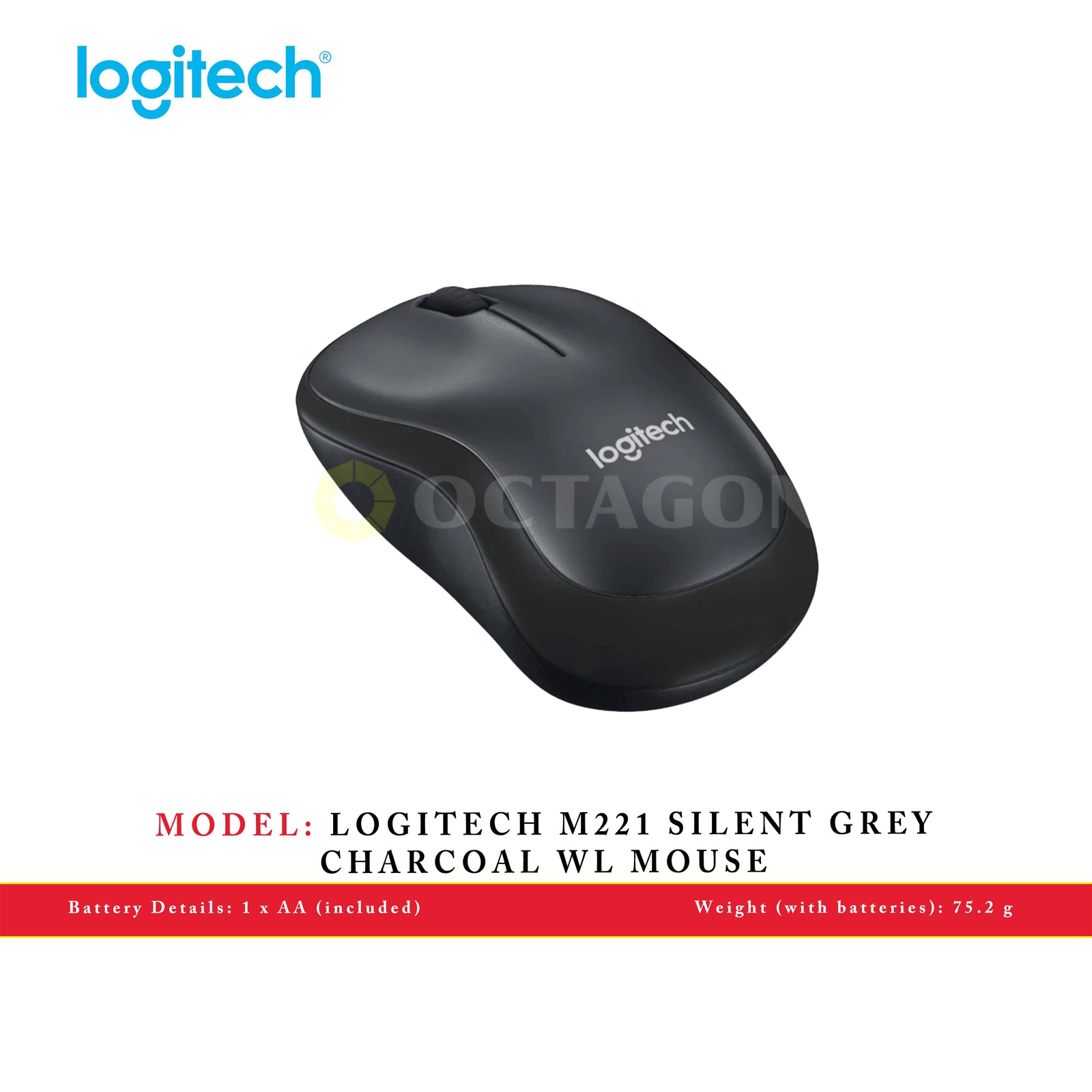 LOGITECH M221 SILENT GREY CHARCOAL WL MOUSE