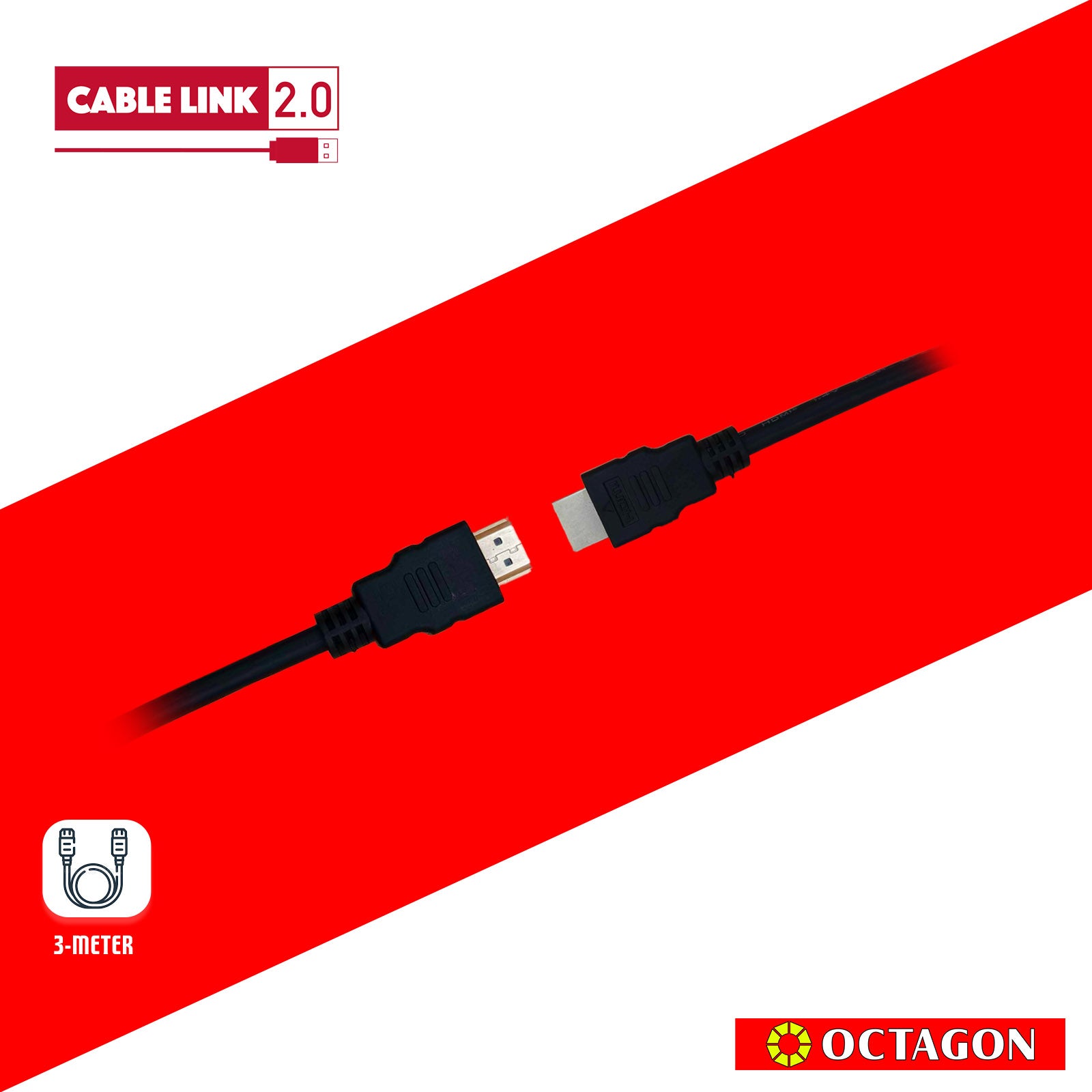 CABLE LINK2.0 FC03-3 3M HDMI 1.4V AM/AM CCS+BC OD:6.0MM 15+1PIN CABLE