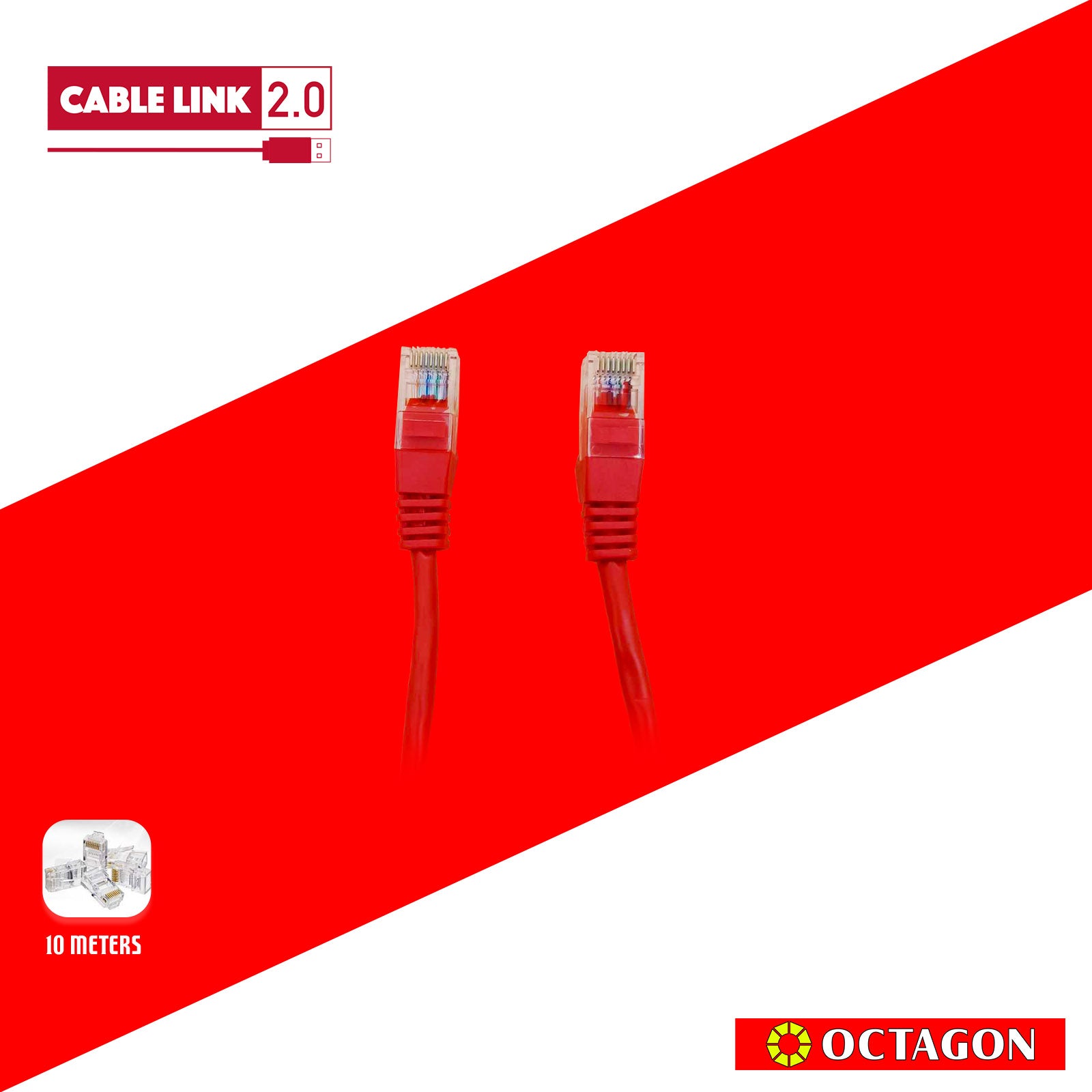 CABLE LINK2.0 FC27-5 CAT5E  RED 0.5CCA UTP CABLE