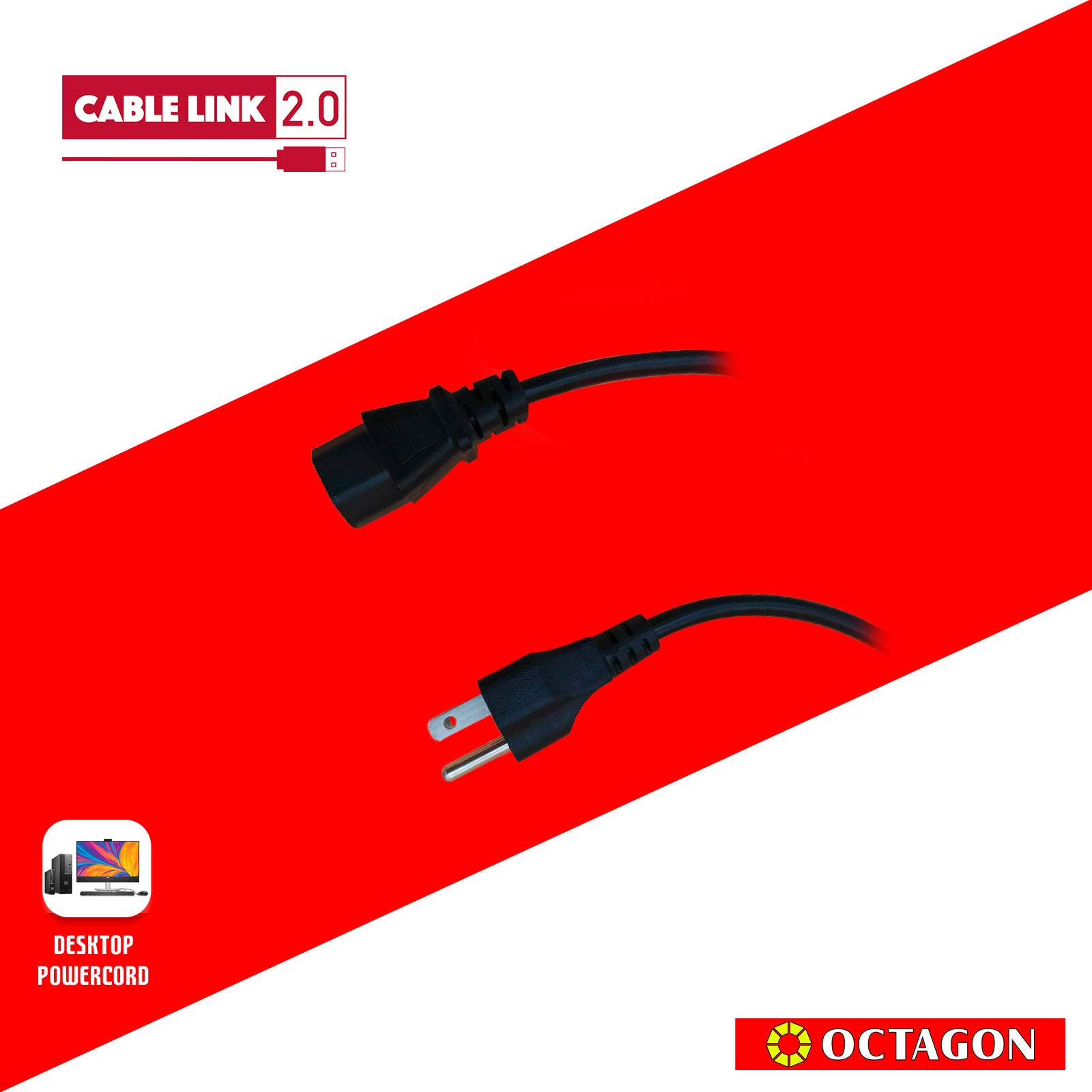 CABLE LINK2.0 FC02-1 DESKTOP POWERCORD (EPC-02) 1.8M BLACK 0.5MM US TYPE