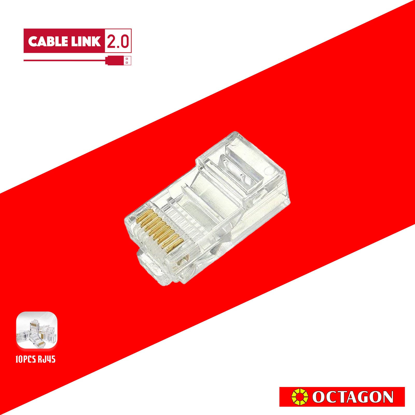 CABLE LINK2.0 FC01-1 RJ45 CONNECTOR 10PCS/PACK CAT5E ADAPTER