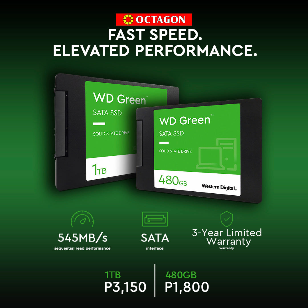 WD SSD 480GB AND 1TB GREEN SATA 3 GEN 3