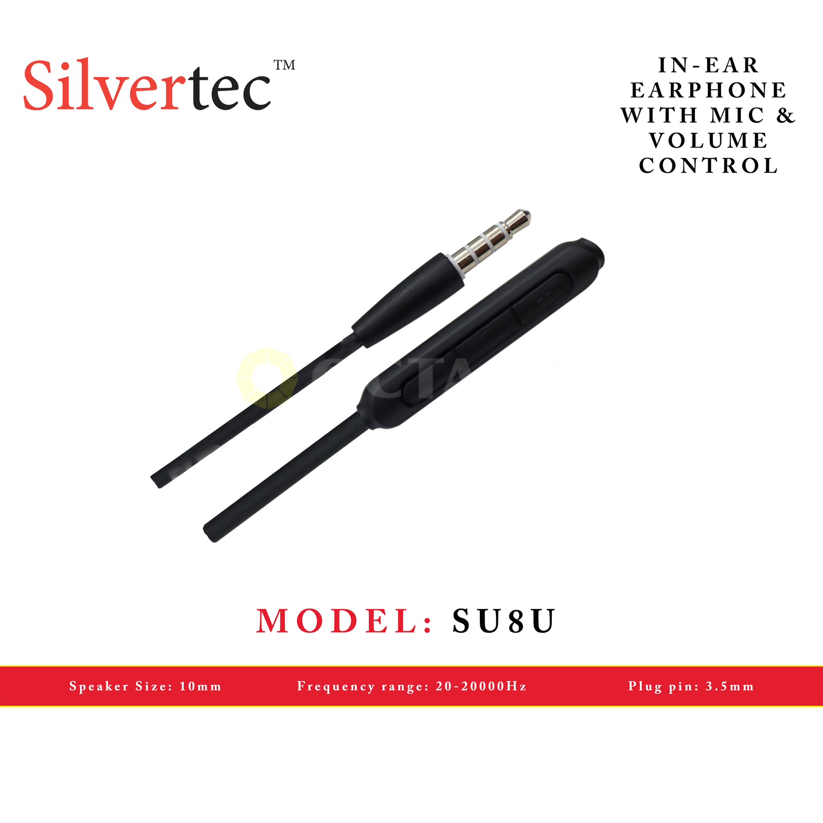 SILVERTEC SU8U BLACK IN-EAR EARPHONE