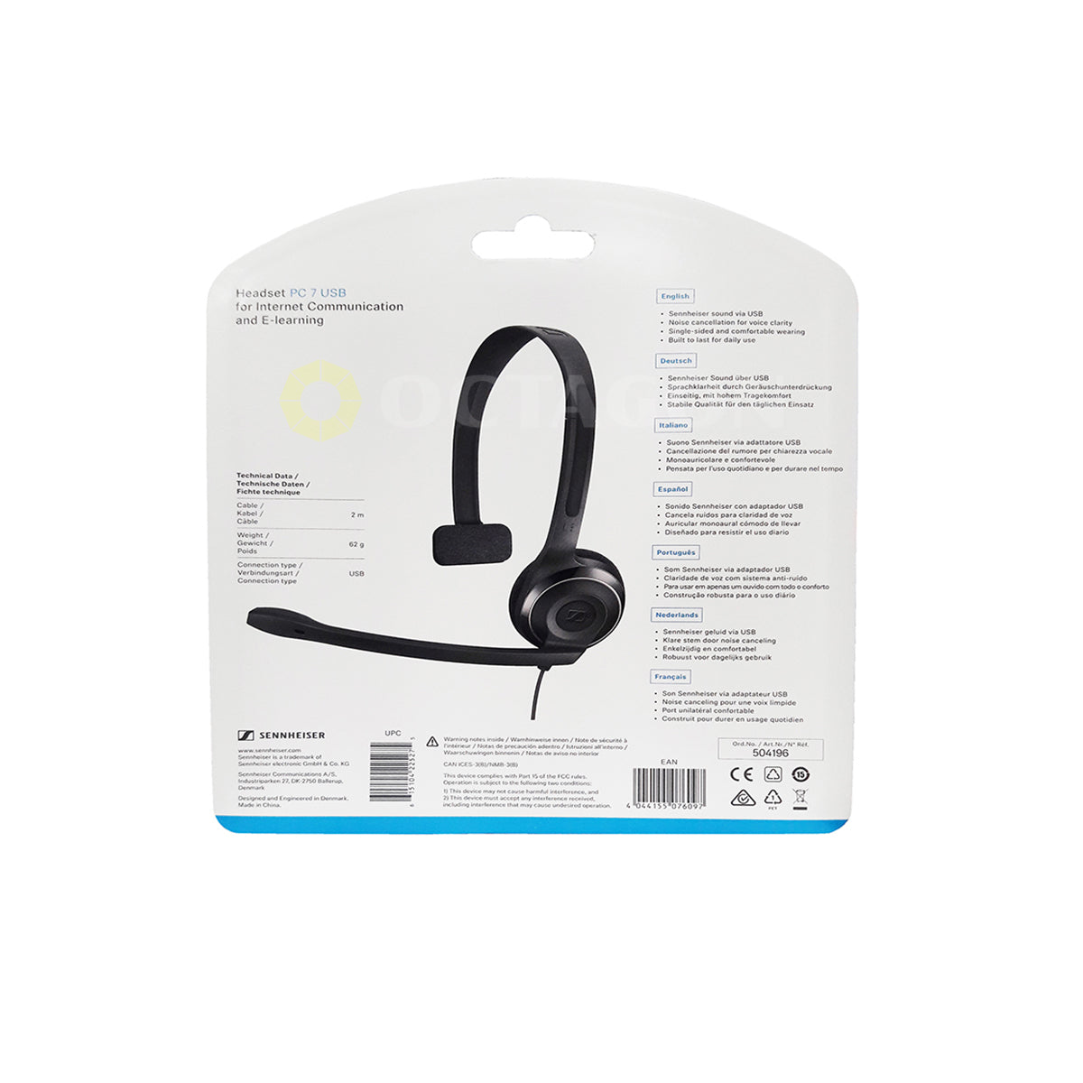 SENNHEISER PC 7 USB PC HEADSET ONE SIDE ONLY  WITH MICROPHONE WIRED 2M NOISE CANCELLATION